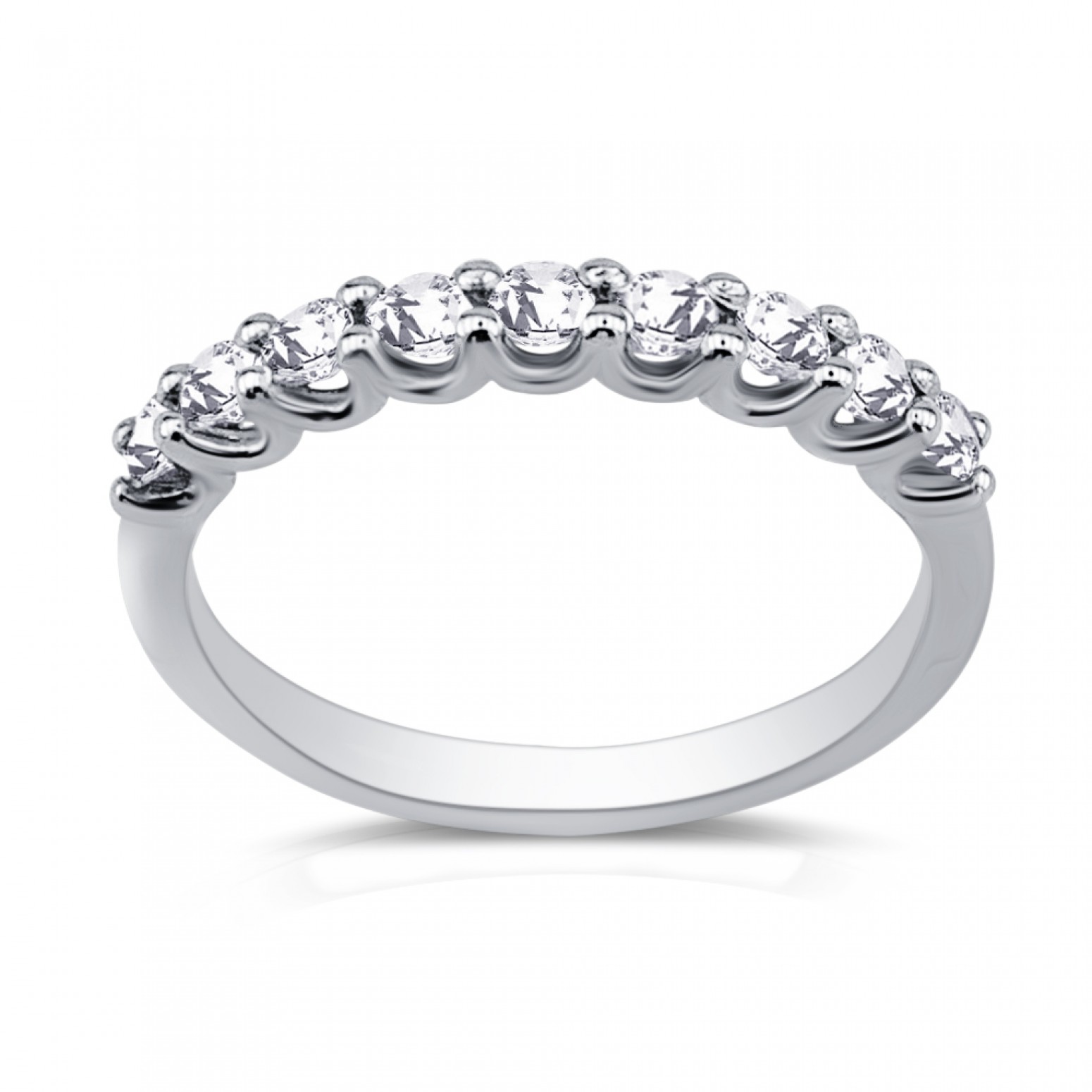 Half stone ring 18K white gold with diamonds 0.49ct, VS2 / SI1, E / F from IGL da3703 ENGAGEMENT RINGS Κοσμηματα - chrilia.gr