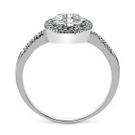 Multistone ring 18K white gold with diamonds 0.36ct, VS1, F da3543 ENGAGEMENT RINGS Κοσμηματα - chrilia.gr
