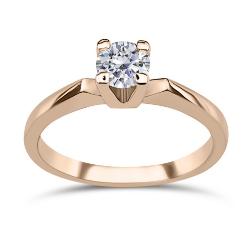 Solitaire ring 14K pink gold with zircon, da3664 ENGAGEMENT RINGS Κοσμηματα - chrilia.gr