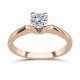 Solitaire ring 14K pink gold with zircon, da3664