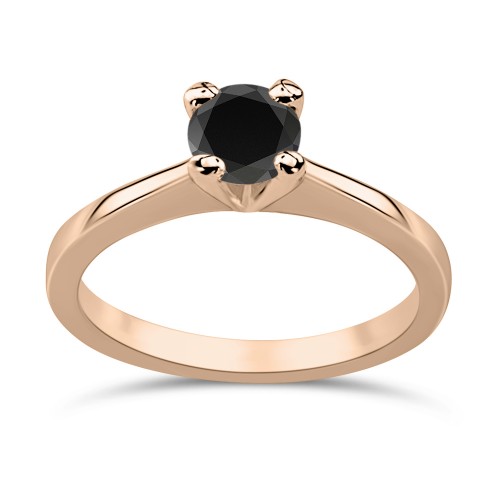 Μονόπετρο Δαχτυλίδι - Μονόπετρο δαχτυλίδι Κ14 ροζ χρυσό με μαύρο ζιργκόν, da3665 ΔΑΧΤΥΛΙΔΙΑ ΑΡΡΑΒΩΝΑ Κοσμηματα - chrilia.gr
