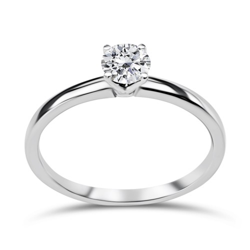 Solitaire ring 18K white gold with diamond 0.41ct, SI1, F from GIA da3766 ENGAGEMENT RINGS Κοσμηματα - chrilia.gr