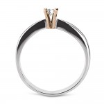 Solitaire ring 18K White & pink gold with diamond 0.13ct, VS1, G from IGL da3691 ENGAGEMENT RINGS Κοσμηματα - chrilia.gr