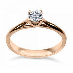 Solitaire ring 18K pink gold with diamond 0.25ct, VVS2, F from IGL da3502 ENGAGEMENT RINGS Κοσμηματα - chrilia.gr