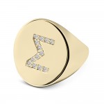 Ring with monogram Σ, K9 gold with zircon, da3568 RINGS Κοσμηματα - chrilia.gr