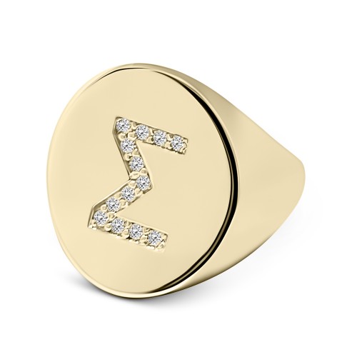 Δαχτυλίδι με μονόγραμμα Σ, Κ9 χρυσό με ζιργκόν, da3568 ΔΑΧΤΥΛΙΔΙΑ Κοσμηματα - chrilia.gr