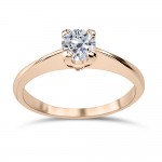 Solitaire ring 14K pink gold with zircon, da3670 ENGAGEMENT RINGS Κοσμηματα - chrilia.gr