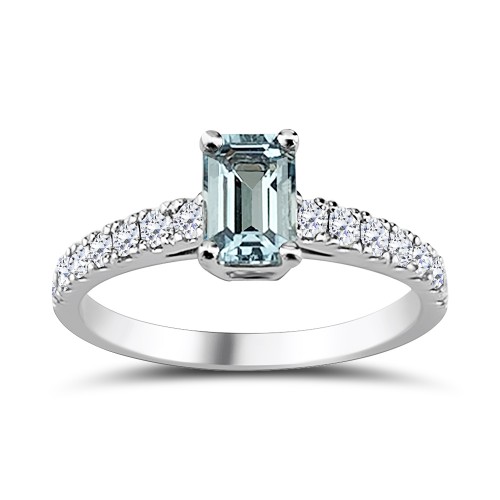 Μονόπετρο δαχτυλίδι Κ18 λευκόχρυσο με ακουαμαρίνα 0.46ct και διαμάντια VVS1, F  da3681 ΔΑΧΤΥΛΙΔΙΑ ΑΡΡΑΒΩΝΑ Κοσμηματα - chrilia.gr