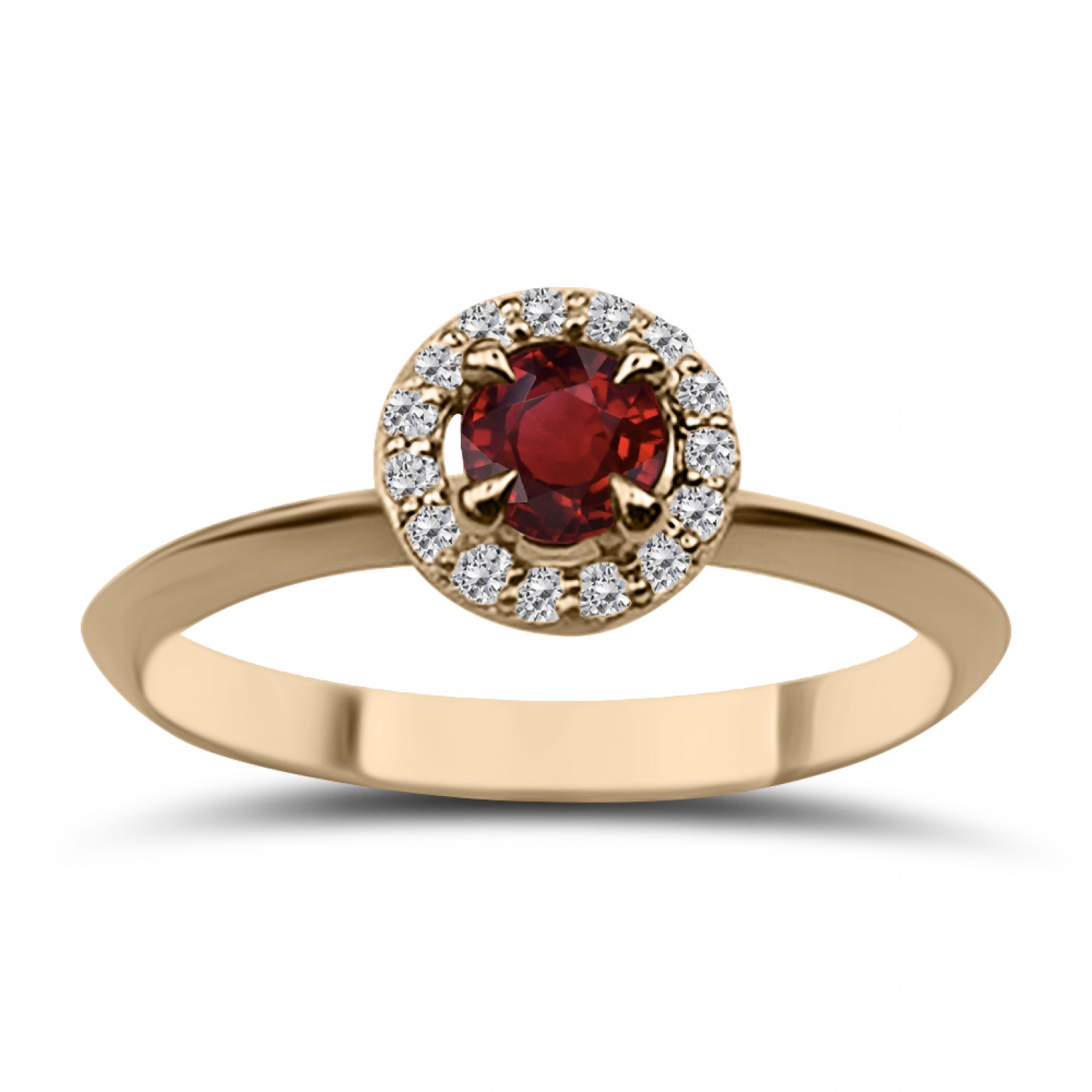 Μονόπετρο δαχτυλίδι Κ18 ροζ χρυσό με ρουμπίνι 0.27ct και διαμάντια VS1, G da3683 ΔΑΧΤΥΛΙΔΙΑ ΑΡΡΑΒΩΝΑ Κοσμηματα - chrilia.gr