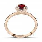 Solitaire ring 18K pink gold with ruby 0.27ct and diamonds VS1, G da3683 ENGAGEMENT RINGS Κοσμηματα - chrilia.gr