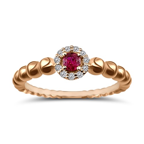 Μονόπετρο δαχτυλίδι Κ18 ροζ χρυσό με ρουμπίνι 0.10ct και διαμάντια VS1, G da3684 ΔΑΧΤΥΛΙΔΙΑ ΑΡΡΑΒΩΝΑ Κοσμηματα - chrilia.gr