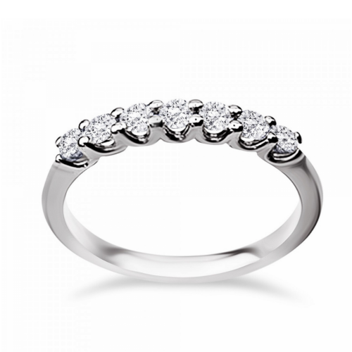 Half stone ring 18K white gold with diamonds 0.35ct, VS1, F from IGL da3508 ENGAGEMENT RINGS Κοσμηματα - chrilia.gr