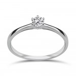 Solitaire ring 18K white gold with diamond 0.26ct, VS2, F from GIA, da3768 ENGAGEMENT RINGS Κοσμηματα - chrilia.gr