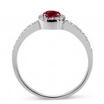 Solitaire ring 18K white gold with ruby 0.41ct and diamonds, VS1, G da3868 ENGAGEMENT RINGS Κοσμηματα - chrilia.gr