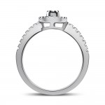 Multistone ring 18K white gold with diamonds 0.38ct , VVS1 , F da4081 ENGAGEMENT RINGS Κοσμηματα - chrilia.gr