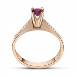 Μονόπετρο δαχτυλίδι Κ18 ροζ χρυσό με ρουμπίνι 0.29ct και διαμάντια VS1, G da3682 ΔΑΧΤΥΛΙΔΙΑ ΑΡΡΑΒΩΝΑ Κοσμηματα - chrilia.gr