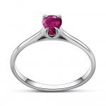 Solitaire ring 18K white gold with ruby 0.40ct, da3685 ENGAGEMENT RINGS Κοσμηματα - chrilia.gr