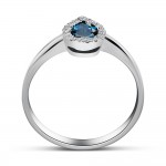 Solitaire ring 18K white gold with London Blue topaz 0.53ct and diamonds, VS1, G da3844 ENGAGEMENT RINGS Κοσμηματα - chrilia.gr