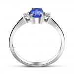 Solitaire ring 18K white gold with sapphire 0.63ct and diamonds 0.07ct, VVS1, G, da4236 ENGAGEMENT RINGS Κοσμηματα - chrilia.gr