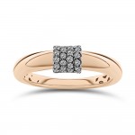 Multistone ring, 18K pink gold with brown diamonds 0.15ct, da4090 RINGS Κοσμηματα - chrilia.gr