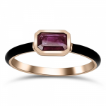 Ring, 18K pink gold with ruby 0.57ct and enamel, da4158 RINGS Κοσμηματα - chrilia.gr