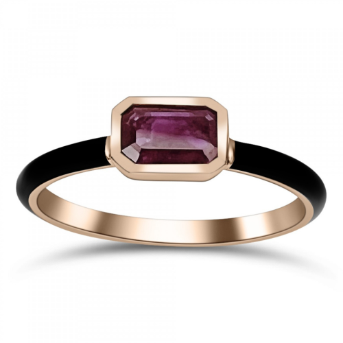 Δαχτυλίδι, Κ18 ροζ χρυσό με ρουμπίνι 0.57ct και σμάλτο, da4158 ΔΑΧΤΥΛΙΔΙΑ Κοσμηματα - chrilia.gr