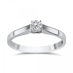 Solitaire ring 18K white gold with diamond 0.08ct, SI1, G from IGL da3794 ENGAGEMENT RINGS Κοσμηματα - chrilia.gr