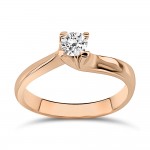 Solitaire ring 18K pink gold with diamond 0.25ct, VVS2, G from IGL da3884 ENGAGEMENT RINGS Κοσμηματα - chrilia.gr