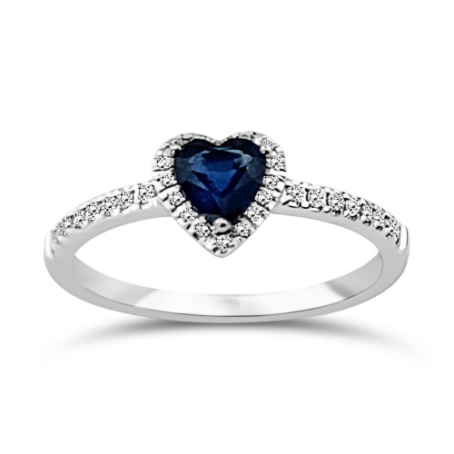 Μονόπετρο δαχτυλίδι καρδιά Κ18 λευκόχρυσο με ζαφείρι 0.52ct και διαμάντια VS1, G, da3539 ΔΑΧΤΥΛΙΔΙΑ ΑΡΡΑΒΩΝΑ Κοσμηματα - chrilia.gr