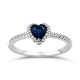 Heart solitaire ring 18K white gold with sapphire 0.52ct and diamonds, VS1, G da3539