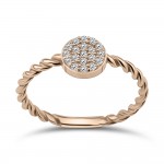 Multistone ring 14K pink gold with zircon, da3581 ENGAGEMENT RINGS Κοσμηματα - chrilia.gr