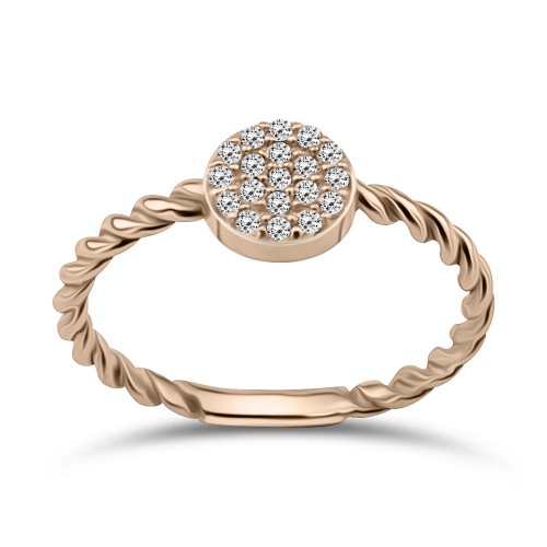 Multistone ring 14K pink gold with zircon, da3581 ENGAGEMENT RINGS Κοσμηματα - chrilia.gr
