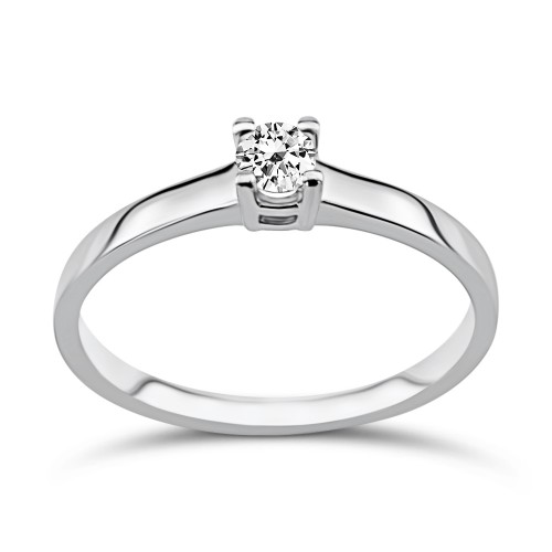 Solitaire ring 18K white gold with diamond 0.15ct, SI1, G from IGL da3762 ENGAGEMENT RINGS Κοσμηματα - chrilia.gr