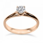 Solitaire ring 18K pink gold with diamond 0.30ct, VS2, E from GIA da3789 ENGAGEMENT RINGS Κοσμηματα - chrilia.gr