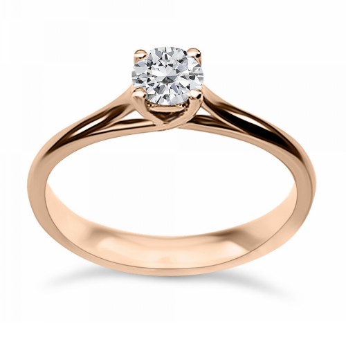 Solitaire ring 18K pink gold with diamond 0.30ct, VS2, E from GIA da3789 ENGAGEMENT RINGS Κοσμηματα - chrilia.gr