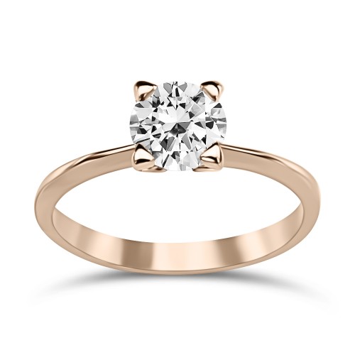 Solitaire ring 14K pink gold with zircon, da3799 ENGAGEMENT RINGS Κοσμηματα - chrilia.gr