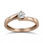 Solitaire ring 14K pink gold with zircon, da3806 ENGAGEMENT RINGS Κοσμηματα - chrilia.gr