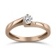 Solitaire ring 14K pink gold with zircon, da3806