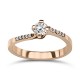 Solitaire ring 14K pink gold with zircon, da3808