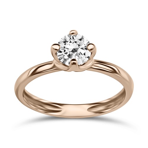 Solitaire ring 14K pink gold with zircon, da3813 ENGAGEMENT RINGS Κοσμηματα - chrilia.gr