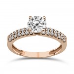 Solitaire ring 14K pink gold with zircon, da3814 ENGAGEMENT RINGS Κοσμηματα - chrilia.gr