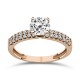Solitaire ring 14K pink gold with zircon, da3814