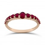 Half stone ring 18K pink gold with rubies 0.80ct, da3841 ENGAGEMENT RINGS Κοσμηματα - chrilia.gr