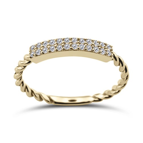 Multistone ring K14 gold with zircon, da3842 RINGS Κοσμηματα - chrilia.gr