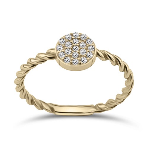 Multistone ring 14K gold with zircon, da3843 ENGAGEMENT RINGS Κοσμηματα - chrilia.gr