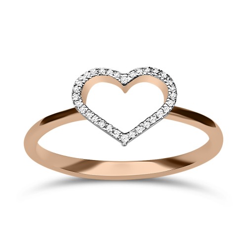 Πολύπετρο Δαχτυλίδι - Δαχτυλίδι καρδιά Κ14 ροζ χρυσό με διαμάντια 0.04ct, VS1, H da3882 ΔΑΧΤΥΛΙΔΙΑ ΑΡΡΑΒΩΝΑ Κοσμηματα - chrilia.gr
