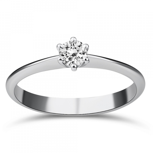 Solitaire ring 18K white gold with diamond 0.19ct, VS2, F from GIA da3769 ENGAGEMENT RINGS Κοσμηματα - chrilia.gr