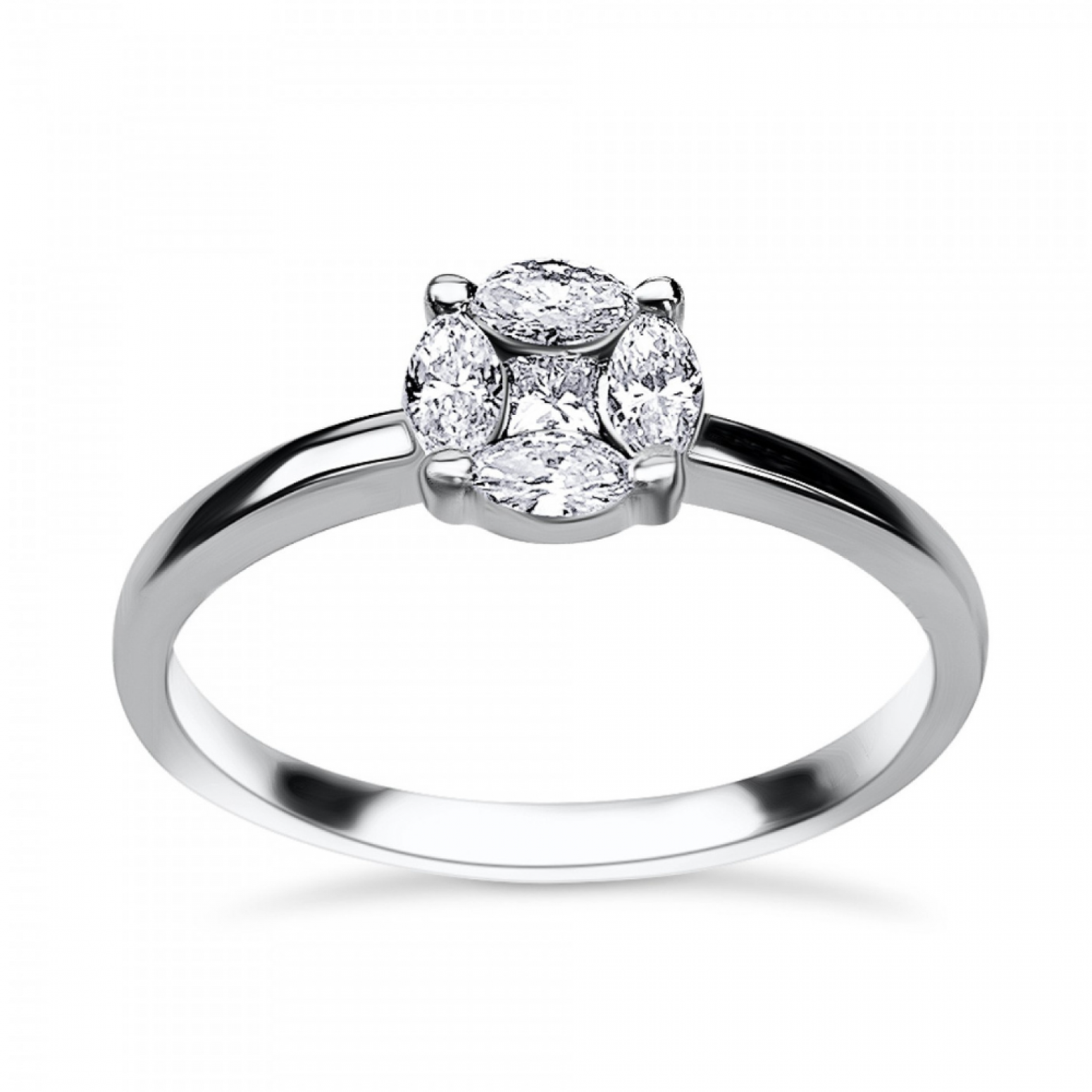 Πολύπετρο Δαχτυλίδι - Πολύπετρο δαχτυλίδι Κ18 λευκόχρυσο με διαμάντια 0.22ct , VS1 , F από το IGL da3109 ΔΑΧΤΥΛΙΔΙΑ ΑΡΡΑΒΩΝΑ Κοσμηματα - chrilia.gr
