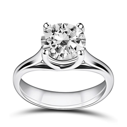 Solitaire ring 18K white gold with diamond 1.44ct, SI2, H from IGL da4179