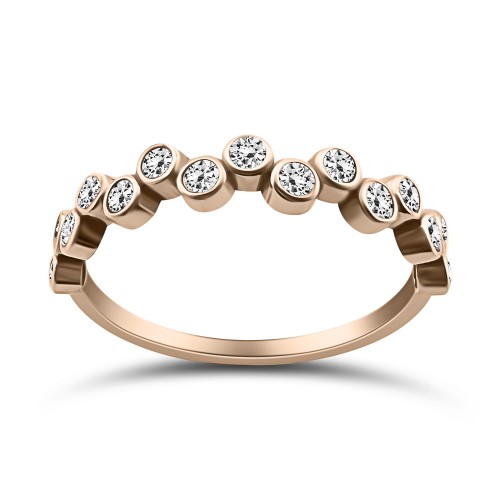 Πολύπετρο δαχτυλίδι Κ14 ροζ χρυσό με ζιργκόν, da3579 ΔΑΧΤΥΛΙΔΙΑ Κοσμηματα - chrilia.gr